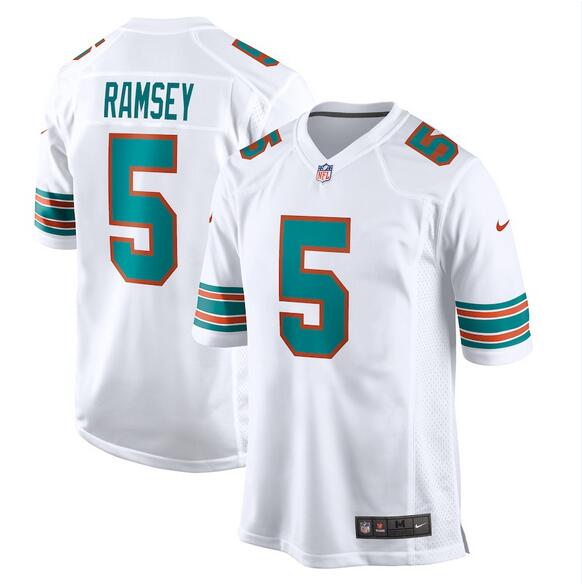 2023 Men NFL Miami Dolphins #5 Ramsey Alternate Game white Jersey-0